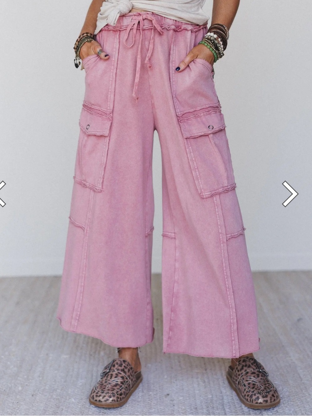 Three Bird Nest Wide Leg Cargo Pants in Copper